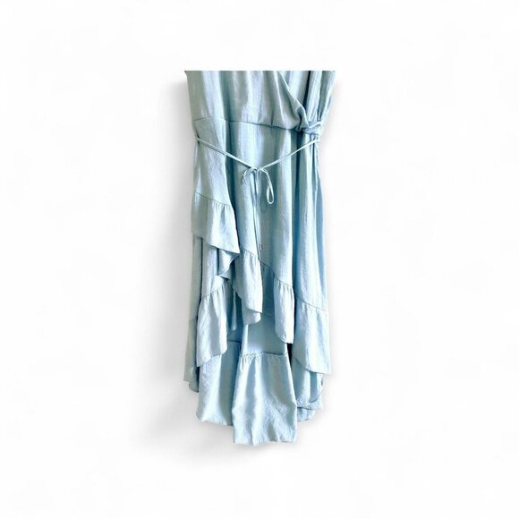 Lee sleeveless hi-lo flounce midi dress, Size L light blue - Picture 5 of 12